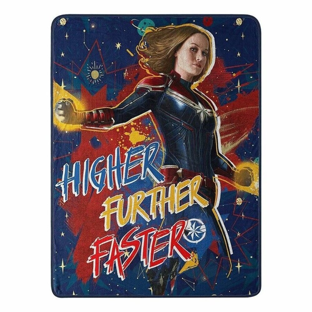 NEW The Marvels Captain Marvel Licensed Movie Plush Throw Gift Blanket Comics